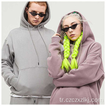 Çok renkli kapüşonlu kazak sweatshirt